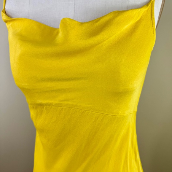 Size XS/Anthropologie Yellow Maxi Dress with Cowl Neck - Picture 2 of 6
